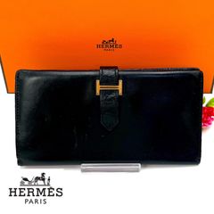 HERMES エルメス ベアン クラシック ▢G刻印 長財布 ブラック - メルカリ