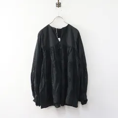 極美品 トゥジュー TOUJOURS INDIAN LACE EMBROIDERY COTTON CLOTH Classic Smock Shirt 1＼ブラック スモックシャツ【2400014972832】のサムネイル