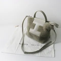 美品 イアクッチ IACUCCI  ソルベット S MONTONE/RUGA ｜グレー ハンドバッグ ムートン レザー ショルダーバッグ【2400014974010】のサムネイル