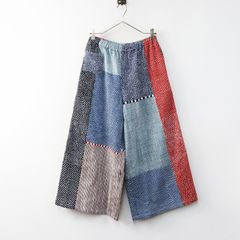 ヴィンテージカンタキルト一点物ゆったりパンツ刺し子襤褸ハンドメイド