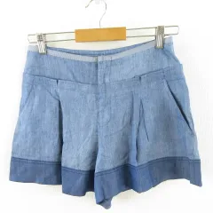 ジルスチュアート JILL STUART キュロット ショートパンツ タック 青 4 *A524のサムネイル