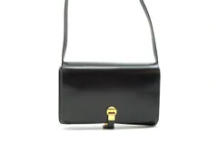 タニノクリスチー ヴィンテージ 2way ショルダーバッグ クラッチ ゴールド金具 ボックスカーフ レザー 黒 ブラック TANINO CRISCI 6099hのサムネイル