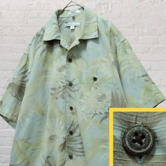 レトロ シアー 花 ボタニカル 総柄 七分袖 シャツ ブラウス 紺 