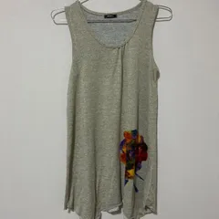 ☆84☆mignon お花柄　ノースリーブチュニック　No.02004  チャコールグレー　サイズLのサムネイル