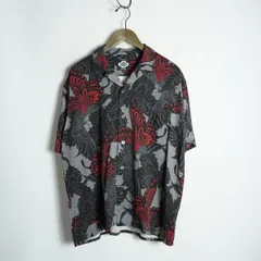 BUDSPOOL バッズプール × GAKKIN ガッキン 舐達磨 三艶蝶 HAWAIIAN SHIRT 半袖 アロハ 開襟 シャツ 黒 サイズM 891Q♪のサムネイル