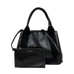 極美品】バレンシアガ ネイビーカバス M トートバッグ パンチング