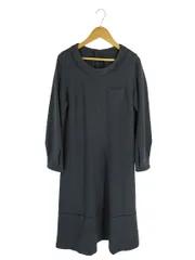 ソニアリキエル SONIA RYKIEL ワンピース 七分袖 ひざ丈 胸ポケット 無地 グレー サイズ38 QQQのサムネイル