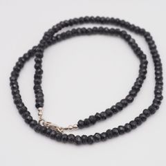 sv925 ロングネックレス (淡水パール、ラブラドライト、ブラック 