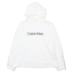 新品】カルバンクライン Calvin Klein パーカー 白 M 刺繍ロゴ - メルカリ