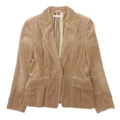 PS Paul Smith ピーエスポールスミス ベロア テーラードジャケット ブレザー シングル 1釦 総裏 アウター 38 茶 ブラウン  レディース 古着 中古 USEDのサムネイル