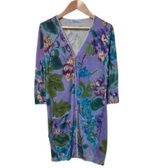 美品】Blumarine ブルマリン 花柄 切替 ニットカーディガン - メルカリ