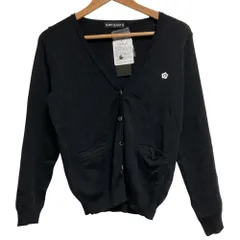 未使用 MARY QUANT マリークワント ワンポイントフラワー カーディガン サイズＭ ブラック レディース 古着 中古 USEDのサムネイル