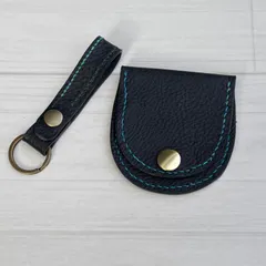 コインケース　キーホルダーセット　⭐︎ エルバマット st.gemini イタリアンレザー　テンペスティ　ELBAMATT　st．gemini　エルバマット　ジェミニ　コインケース　小銭入れ　ネイビー　本革　イタリア有名タンナー　テンペスティ社　ヌメ革