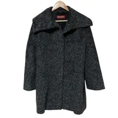 美品 Max Mara STUDIO マックスマーラステュディオ アルパカウール ミックスシャギーコート 40 グレー レディース 古着 中古 USED