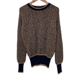 美品 Max Mara STUDIO マックスマーラステュディオ ミックスニット セーター サイズS ネイビー×ベージュ レディース 古着 中古 USEDのサムネイル