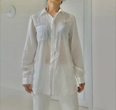 美品 ánuans ホワイト シアー シャツ Fサイズ - メルカリ