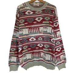 良品 MISSONI ミッソーニ EXAMPLE 総柄 コットンニット サイズ48 レッド メンズ 古着 中古 USEDのサムネイル