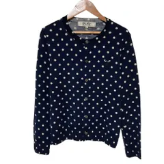 良品 PLAY COMME des GARCONS プレイコムデギャルソン ドット ハートロゴ カーディガン M ネイビー レディース 古着 中古 USEDのサムネイル