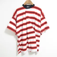 新品同様 26SS nagonstans ナゴンスタンス tuck t-shirt ボーダー変形カットソー 470JS880-2031 Mサイズ CHILI レッド レディース 古着 中古 USEDのサムネイル