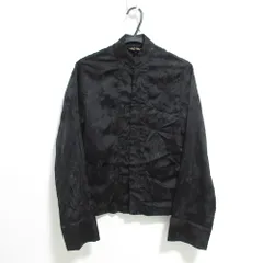 良品 BLACK COMME des GARCONS ブラック コムデギャルソン AD2015 フラワージャガード チャイナシャツ 1Q-J029 Sサイズ ブラック レディース 古着 中古 USEDのサムネイル