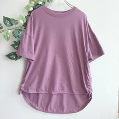 美品✨ シーズン リーズン バイ リンアンドレッド SEASON REASON by Lin.&Red 半袖 Tシャツ ピンクドローコード サイドギャザー シャーリング オーバーサイズ ビッグシルエット ゆったり コットン 綿 無地 体型カバーのサムネイル