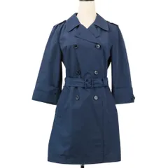 良品 PRADA プラダ コットンポリ ベルテッド トレンチコート 40 ネイビー レディース 古着 中古 USEDのサムネイル