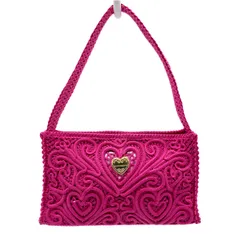 DOLCE&GABBANA ドルチェアンドガッバーナ ベアトリーチェ コードレースエンブロイダリー ショルダーバッグ 肩掛け コットン ピンク レディース 【中古】のサムネイル