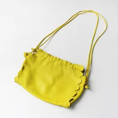 ラドロー LUDLOW スカラップドローショルダーバッグ＼イエロー 巾着 レザー クロスボディ【2400014975215】のサムネイル
