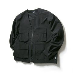 PUPIL TRAVEL ジャケット 黒 テック系 カーディガン ノーカラー - メルカリ