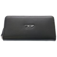 DIESEL 長財布 レザー Dロゴ ブラック ディーゼル 財布 黒革オーバルD