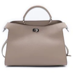 michino (ミチノ) ルテス ミニ 2WAYバッグ ハンドバッグ ショルダーバッグ ベージュ レザー シルバー金具のサムネイル