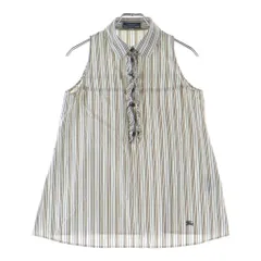 BURBERRY BLUE LABEL (バーバリーブルーレーベル) ノースリーブ ストライプシャツ ホワイト 36のサムネイル