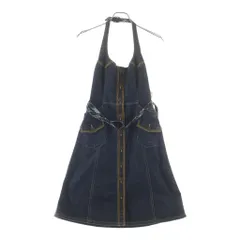 BURBERRY BLUE LABEL (バーバリーブルーレーベル) ホルターネックワンピース インディゴ デニム 36のサムネイル