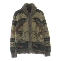 RRL (ダブルアールエル) HAND KNIT SHAWL CARDIGAN 一つ星 ハンドニット ウール ショールカラー カーディガン ベージュのサムネイル