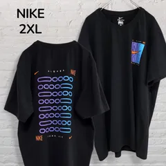 【美品】ナイキ　NIKE 　Tシャツ　半袖Tシャツ　メンズ　2XL　ドライフィット　黒　ブラック　スウォッシュ　グラフィックプリント　バックプリント　大きいサイズ　ビッグサイズ　オーバーサイズ　ストリート　スポーツミックス　韓国　古着