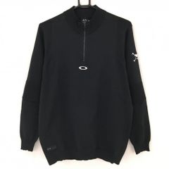 美品】ビームスゴルフ 長袖ハイネックシャツ 黒×白 フロントロゴ 表微
