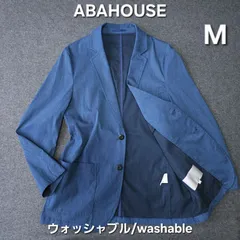 【👌値下げ交渉受付中】美品 ABAHOUSE 春 夏 シャンブレー調 アンコン テーラードジャケット ウォッシャブル ブルー 46 M アバハウス 洗えるジャケットのサムネイル