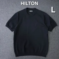 【👌値下げ交渉受付中】美品 HILTON TOGA 戸賀 ニット Tシャツ オペラネック サマーニットシャツ 半袖 ブラック L オンオフ兼用 ヒルトンのサムネイル