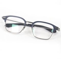 極美品□DITA ディータ DTX142-A-03 TYPOGRAPHER ハーフリム サーモント メガネ 眼鏡 アイウェア ネイビー シルバー 52□19-140 日本製 メンズ 定価123,200円 極美品□DITA ディータ DTX142-A-03 TYPOGRAPHER ハーフリム
