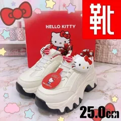 M-859■kutsu.com公式■CEDAR CREST　【HELLO KITTY｜ハローキティ】スパットシューズ × サンリオキャラクターズ（厚底タイプ）CC-2523S　ホワイト×ブラック　25.0cmのサムネイル