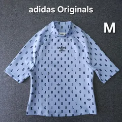 【👌値下げ交渉受付中】極美品 adidas Originals 総柄 半袖トップス シャツ レディース M トレフォイル ストレッチ素材 速乾素材 アディダスオリジナルス