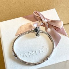 パンドラ PANDORAフラワーとてんとう虫ブレスレット 18cm - メルカリ