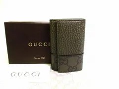 グッチ GUCCI GG シマ レザー シルバー金具 6連 キーケース キーリング メンズ レディース 【新品同様】