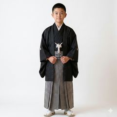 羽織袴 着物 フルセット 紋付 男児 ジュニア用 十三歳用 長襦袢 雪駄 