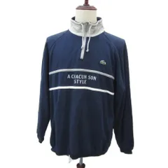 ラコステ LACOSTE トレーナー スウェット 5 紺 ネイビー スタンドカラー ハーフジップ プリント /YS39 ■ECC004