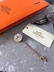 HERMES エルメス コロゾ ピンブローチ コサージュ ゴールド 馬車柄  ヴィンテージのサムネイル