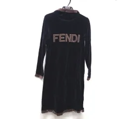 Ft1274331 フェンディ パーカー ベロア　ロングパーカー ブラック/ブラウン レディース FENDI 中古のサムネイル