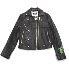 Ft635201 ディーゼル ライダースジャケット 牛革 カウハイドレザー L-AIMEE 黒 XS レディース DIESEL 中古のサムネイル