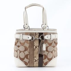COACH シグネチャー パイソン タッセル トートバッグ ハンドバッグ Y2K