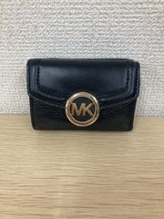 未使用品】マイケルコース MKサークル プレート 三つ折り財布 キャメル